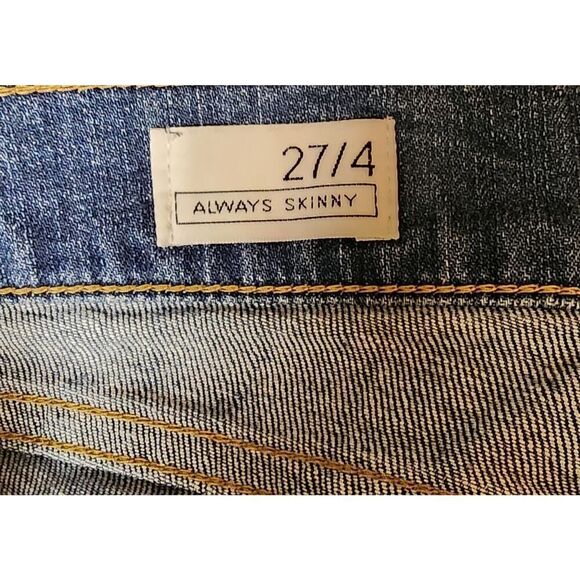 Gap 1969 Always Skinny Low Rise Jeans Womens Size 27 Dark Wash Blue Denim Pants - Picture 9 of 9